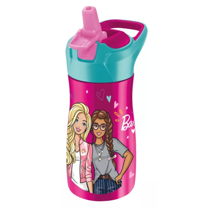 Maped PICNIK Garrafa de água Barbie, 0,43 l, corpo em aço inoxidável com motivo Barbie, palhinha incluída
