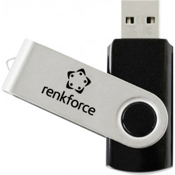 Pen drive Renkforce RF-USBS-180 1GB USB 2.0, preto/prateado (RF-7557590)