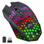 GameBox Rato gaming RGB 2,4GHz sem fios Caixa oca + Carregamento USB 1600 DPI preto