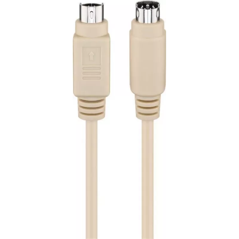 Cabo para teclado e rato PS/2 Wentronic Goobay, ficha Mini-DIN 6 pinos macho para macho, 5 m, cinzento (50557)