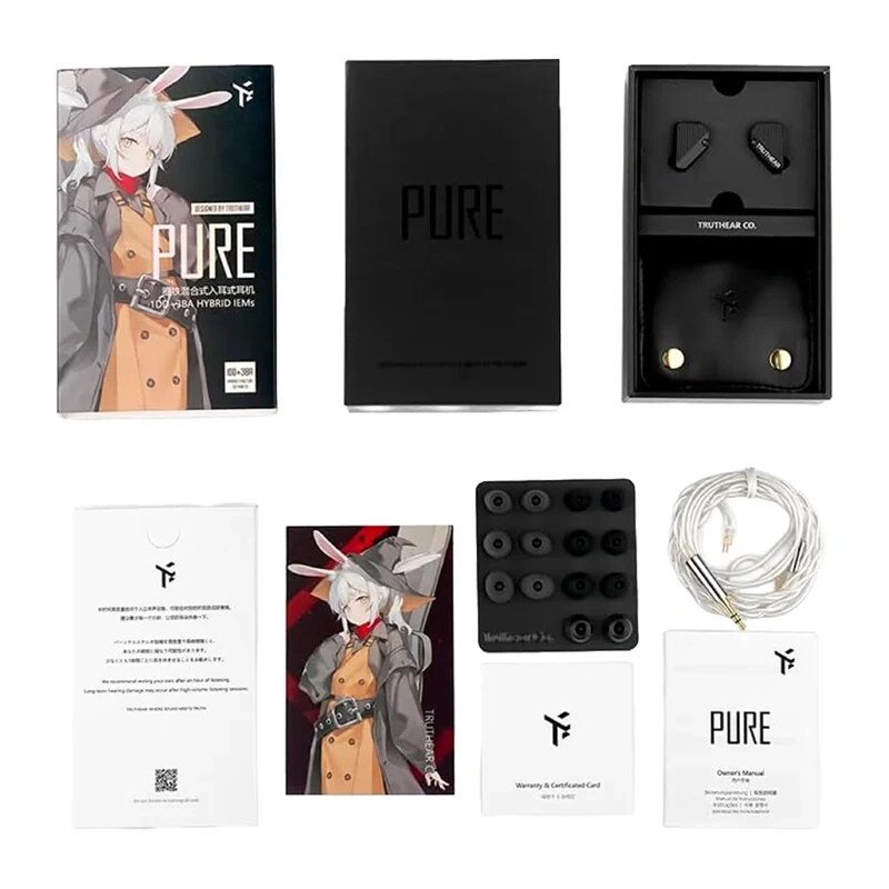 Auscultadores intra-auriculares com fio TRUTHEAR Pure (preto)