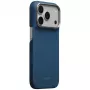 Capa PITAKA Edge Case Argyle MagSafe para iPhone 18 Pro / 17 Pro, azul meia-noite