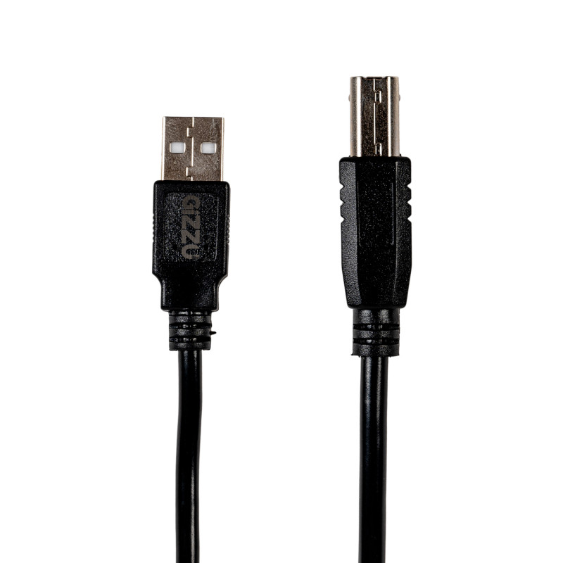 Cabo de impressora Gizzu USB 2.0 USB-A para USB-B, 1,5 m, preto (GCPU2AB15)