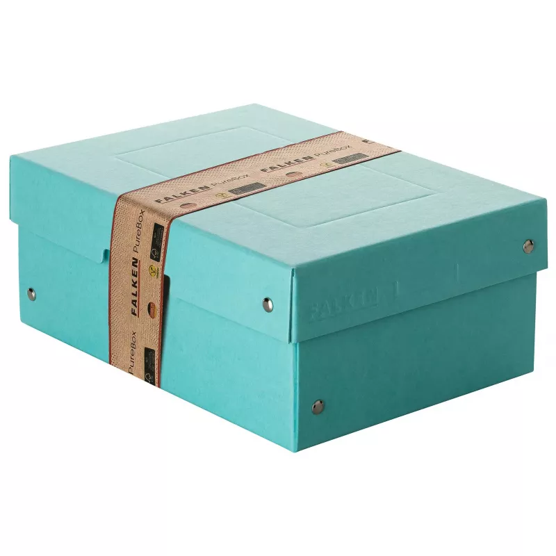 Caixa de arrumação FALKEN PURE 1250 folhas azul pastel 18,0 x 25,0 x 10,0 cm