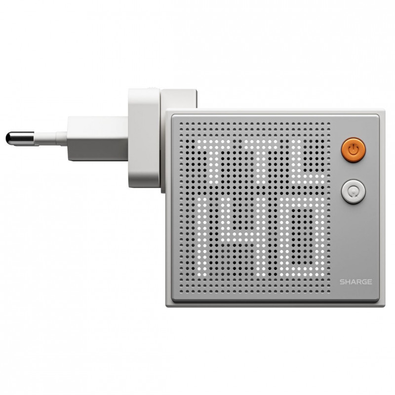 SHARGE Pixel 140 carregador GaN, 140W, 3x USB-C, ecrã Dot-Matrix - branco