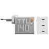 SHARGE Pixel 140 carregador GaN, 140W, 3x USB-C, ecrã Dot-Matrix - branco