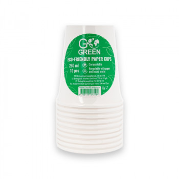 Gogreen Go Green copos compostáveis 250 ml, 10 unid., branco