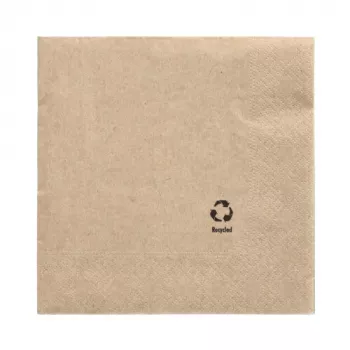 PAPSTAR guardanapos, 330 x 330 mm, 3 folhas, natural, dobragem 1/4, tissue reciclado, impresso a cores