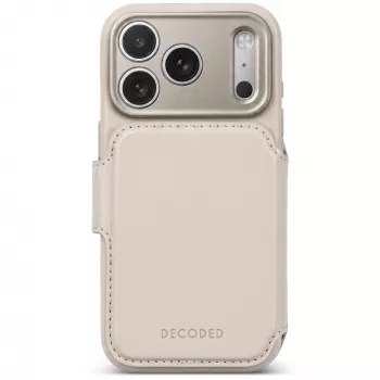 Decoded Leather Detachable Wallet capa de pele para iPhone 18 Pro Max / 17 Pro Max, MagSafe, Taupe