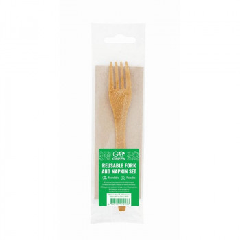 Conjunto reutilizável de garfo e guardanapo Gogreen Go Green (1901213)