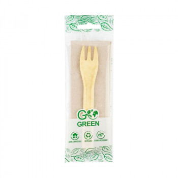 Conjunto de piquenique compostável Gogreen Go Green (garfo, guardanapo) (1901143)