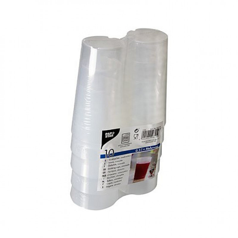 Copo reutilizável PAPSTAR 7 cm 0,3 l transparente