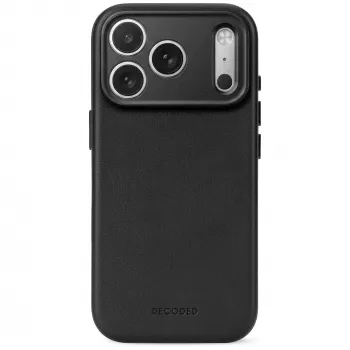 Decoded Leather Backcover – capa em pele para iPhone 18 Pro / 17 Pro, compatível com MagSafe (preto)