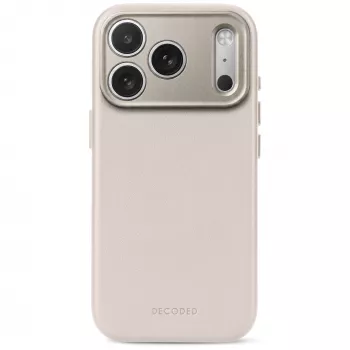 Decoded Leather Backcover – capa em pele para iPhone 18 Pro Max / 17 Pro Max, compatível com MagSafe (taupe)