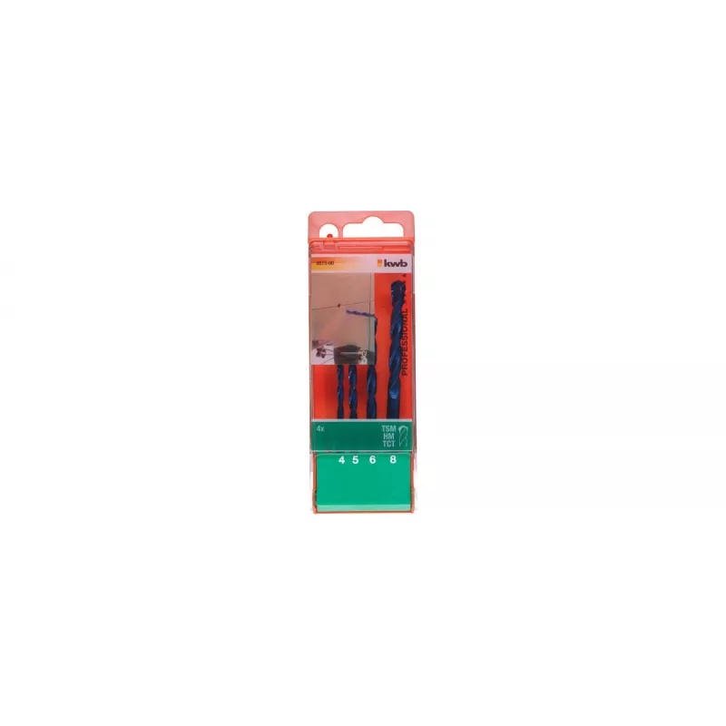 Conjunto de brocas para grés cerâmico KWB 4-8, 4 peças