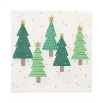 Guardanapos de Natal PAPSTAR “Winter Trees” 330 x 330 mm, impressos, dobrados em 1/4, 3 folhas