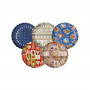 STARPAK pratos descartáveis com design de Natal, azul/prateado/vermelho/dourado, Ø 23 cm, 25 unid.