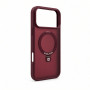Capa Evelatus Shield com MagSafe e suporte para Apple iPhone 18 Pro Max, anel fosco, bordô