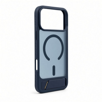 Capa MagSafe Evelatus com revestimento de borracha e suporte para Apple iPhone 18 Pro Max, azul-marinho