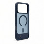 Capa MagSafe Evelatus com revestimento de borracha e suporte para Apple iPhone 18 Pro Max, azul-marinho