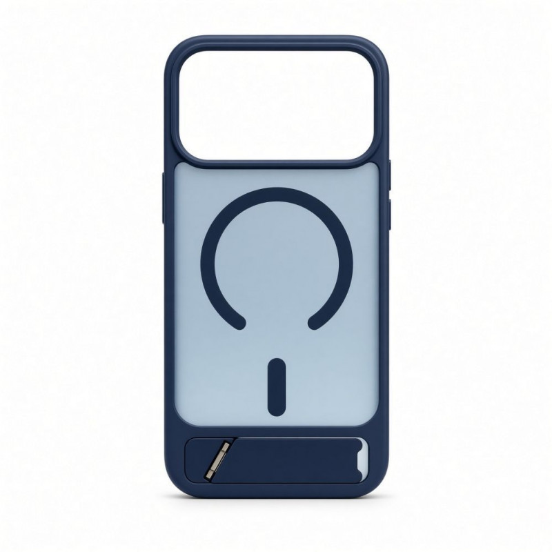 Capa MagSafe Evelatus com revestimento de borracha e suporte para Apple iPhone 18 Pro Max, azul-marinho