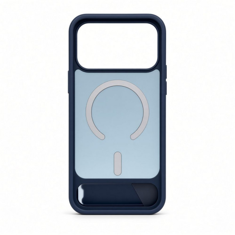Capa MagSafe Evelatus com revestimento de borracha e suporte para Apple iPhone 18 Pro Max, azul-marinho