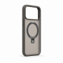 Capa Evelatus Shield com MagSafe e suporte para Apple iPhone 18 Pro Max, anel fosco, cinzento-fumo