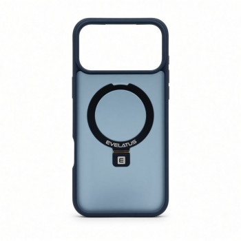 Capa Evelatus Shield com MagSafe e suporte para Apple iPhone 18 Pro Max, anel fosco, azul-marinho