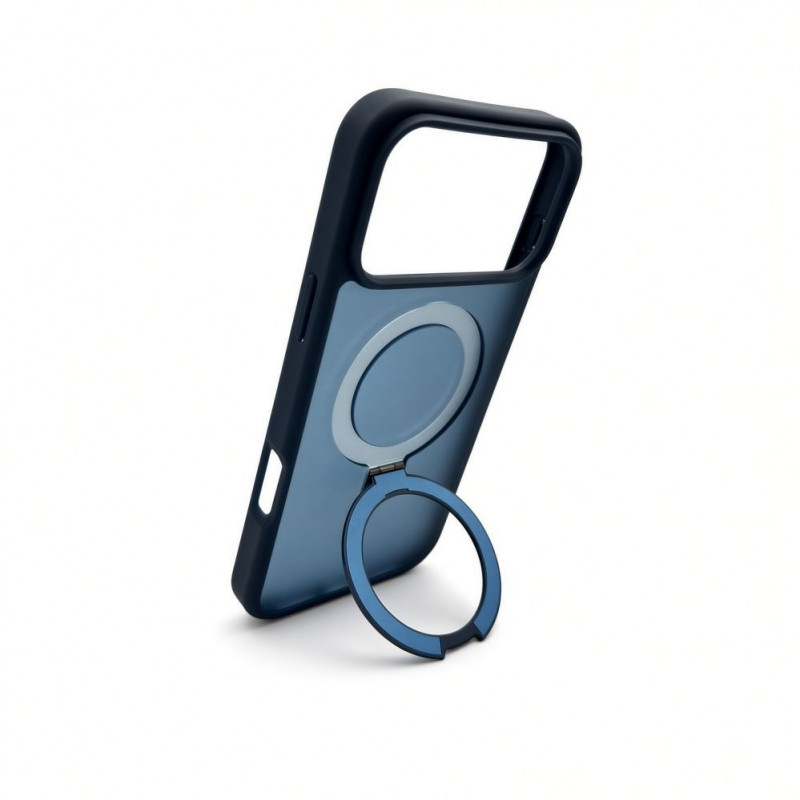 Capa Evelatus Shield com MagSafe e suporte para Apple iPhone 18 Pro Max, anel fosco, azul-marinho
