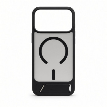 Capa MagSafe Evelatus com revestimento de borracha e suporte para Apple iPhone 18 Pro Max, preta