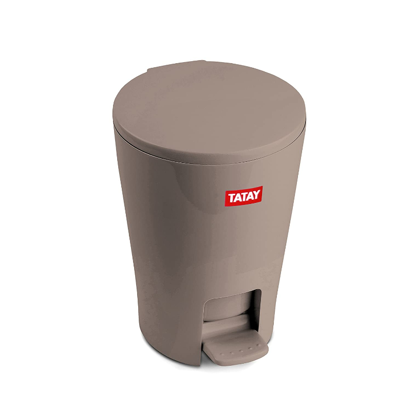 Balde de lixo de pedal para casa de banho Tatay Diabolo, 5 l, castanho