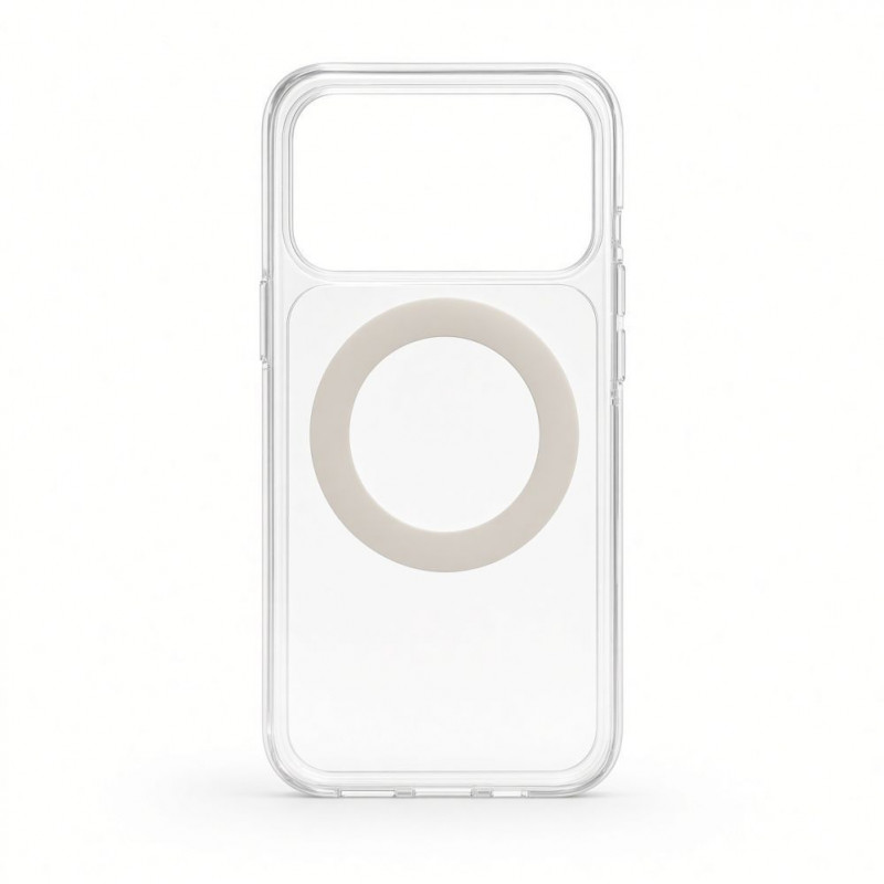 Capa híbrida MagSafe Evelatus com suporte metálico 360 para Apple iPhone 18 Pro Max, PC+TPU, transparente