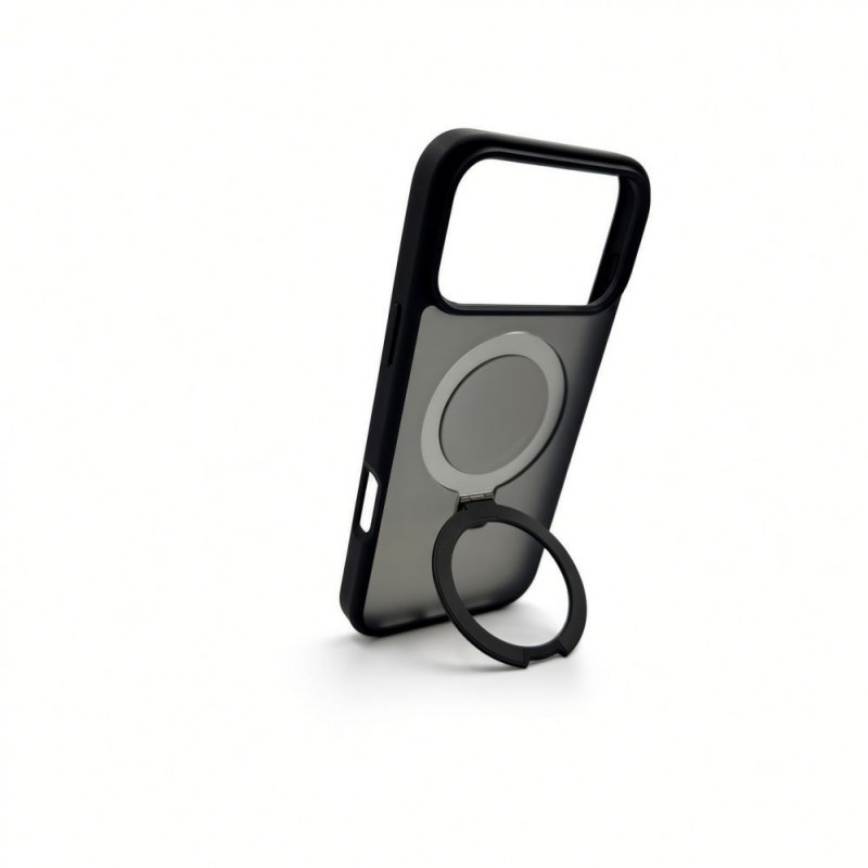 Capa Evelatus Shield com MagSafe e suporte para Apple iPhone 18 Pro, anel fosco, preta