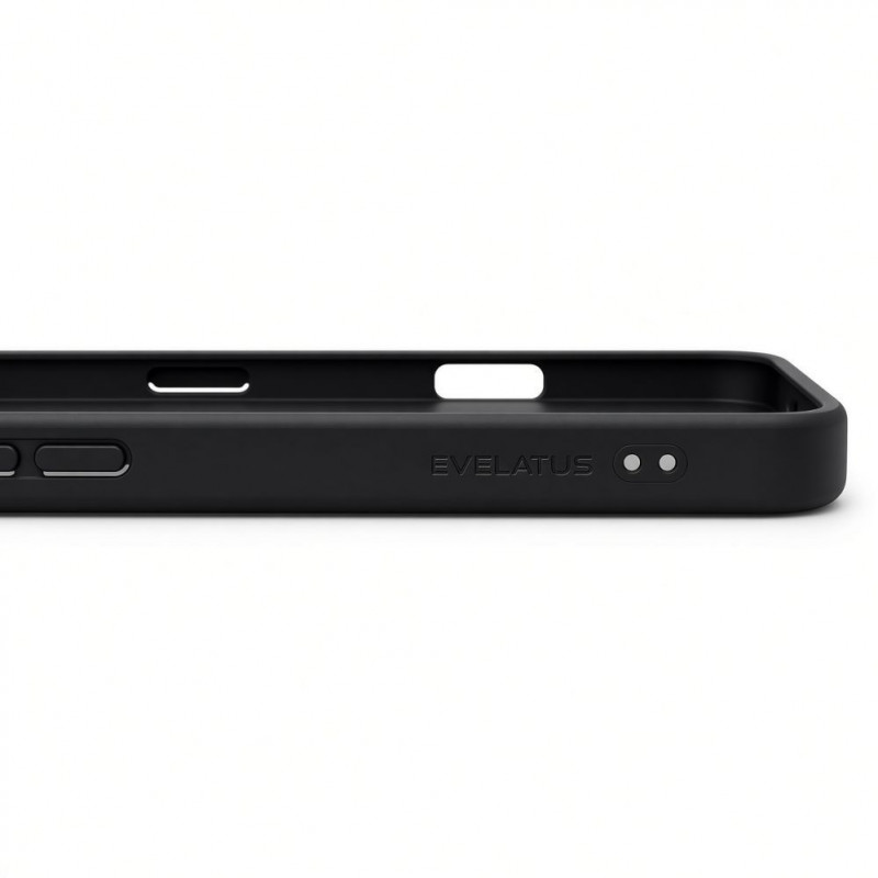 Capa Evelatus Shield com MagSafe e suporte para Apple iPhone 18 Pro, anel fosco, preta