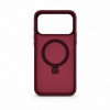Capa Evelatus Shield com MagSafe e suporte para Apple iPhone 18 Pro, anel fosco, bordô
