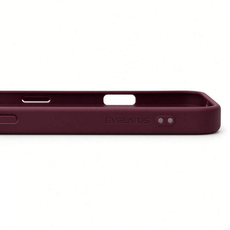 Capa Evelatus Shield com MagSafe e suporte para Apple iPhone 18 Pro, anel fosco, bordô