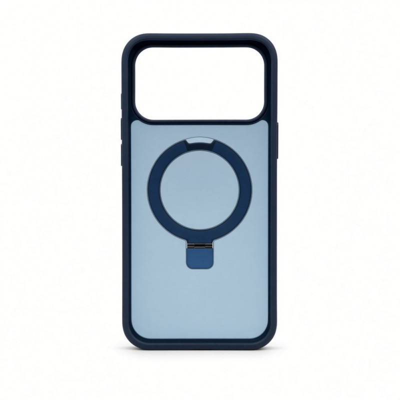 Capa Evelatus Shield com MagSafe e suporte para Apple iPhone 18 Pro, anel mate, azul-marinho