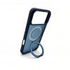 Capa Evelatus Shield com MagSafe e suporte para Apple iPhone 18 Pro, anel mate, azul-marinho