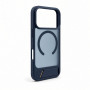 Capa Evelatus MagSafe com revestimento de borracha e suporte para Apple iPhone 18 Pro, azul-marinho