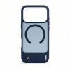 Capa Evelatus MagSafe com revestimento de borracha e suporte para Apple iPhone 18 Pro, azul-marinho