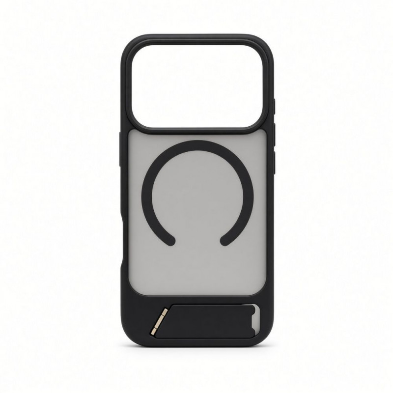 Capa Evelatus MagSafe com revestimento de borracha e suporte para Apple iPhone 18 Pro, preto