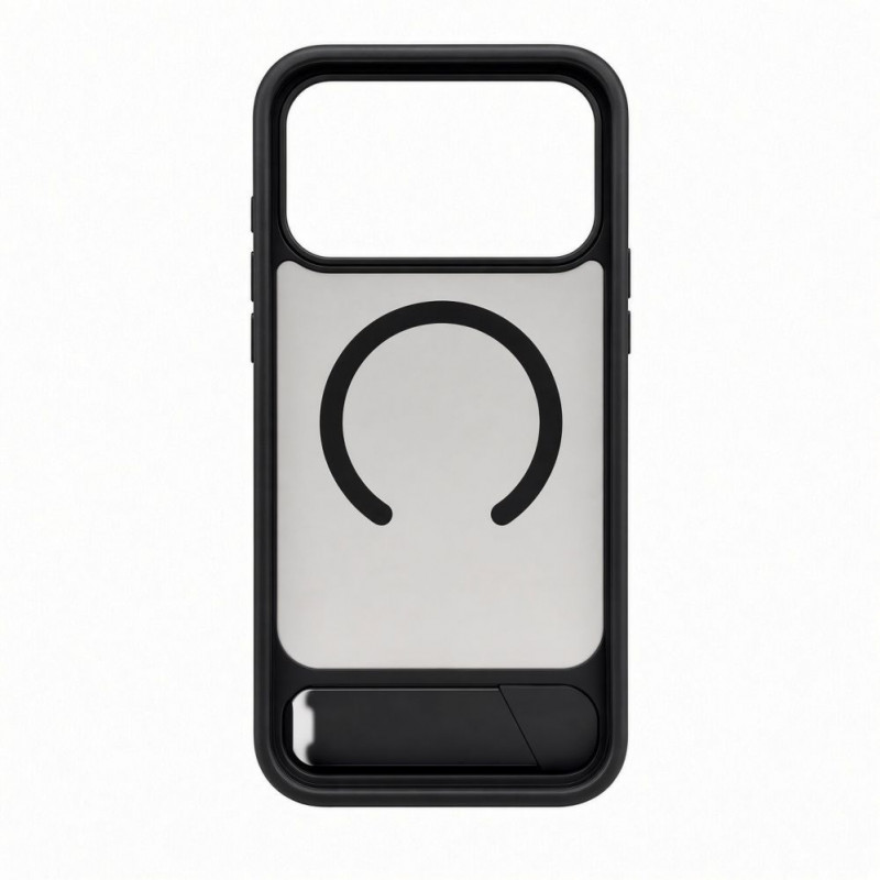 Capa Evelatus MagSafe com revestimento de borracha e suporte para Apple iPhone 18 Pro, preto