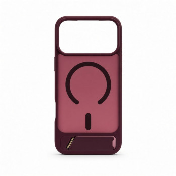 Capa Evelatus MagSafe com revestimento de borracha e suporte para Apple iPhone 18 Pro Max, bordô