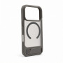 Capa Evelatus MagSafe com revestimento de borracha e suporte para Apple iPhone 18 Pro, cinzento fumado