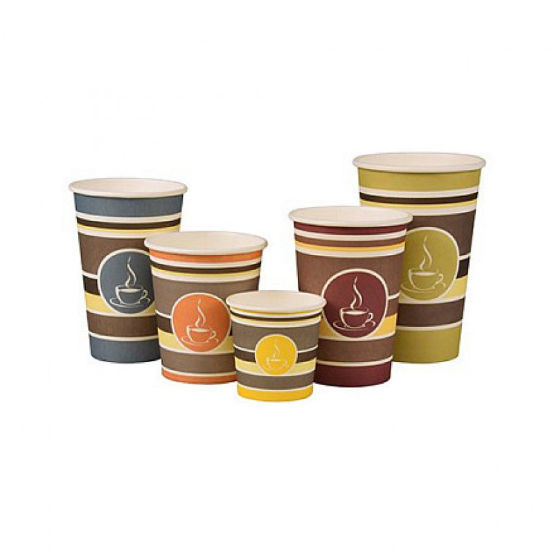 Copos de café descartáveis STARPAK 8 cm 0,3 l branco, vermelho, amarelo, cinzento