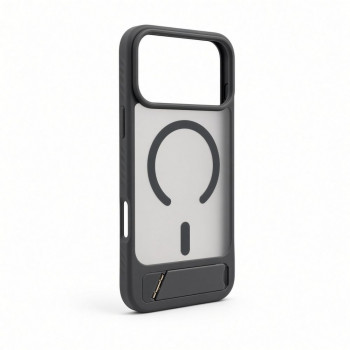 Capa Evelatus MagSafe com revestimento de borracha e suporte para Apple iPhone 18 Pro Max, cinzento fumado