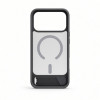 Capa Evelatus MagSafe com revestimento de borracha e suporte para Apple iPhone 18 Pro Max, cinzento fumado