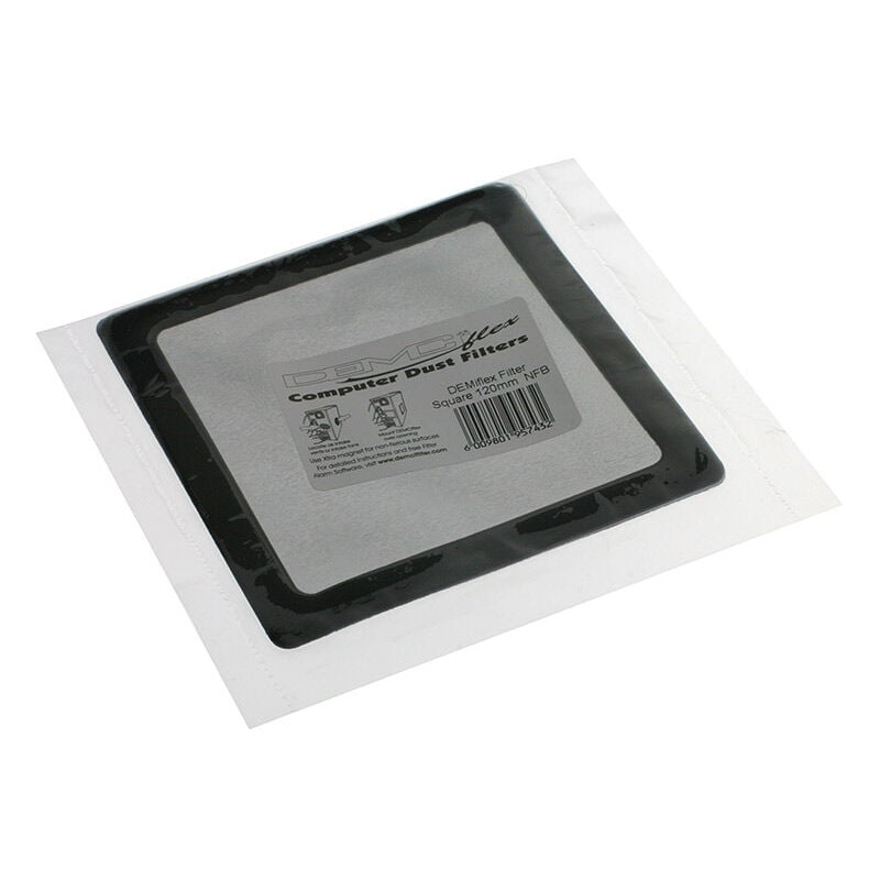 Filtro de poeira DEMCiflex 120 mm, quadrado, preto (129,4 x 129,4 mm)