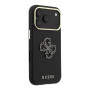 Capa Guess SW em PU granulado e logótipo grande em resina para Apple iPhone 18 Pro, preto