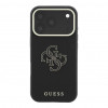 Capa Guess SW em PU granulado e logótipo grande em resina para Apple iPhone 18 Pro, preto